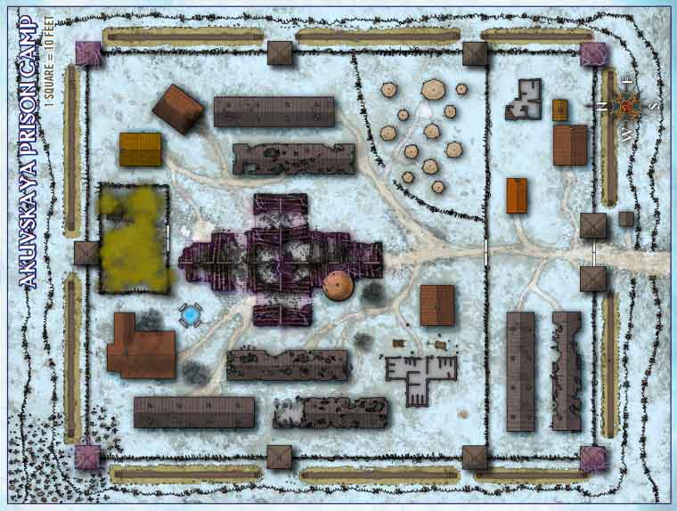 Map of the Askuvskaya Prison Camp.